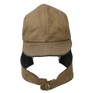 Vintage Filson Custom Made Trapper Hat Neck Flap Brown Size XL Made USA